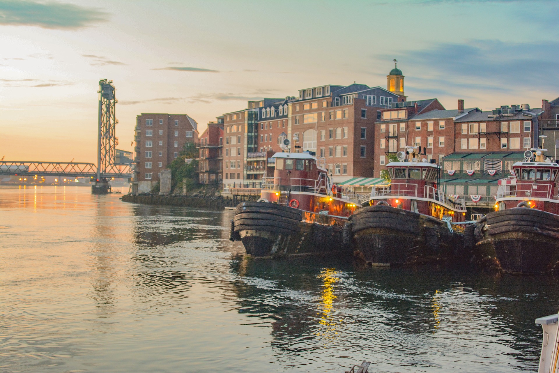 Portsmouth Harbor at sunset